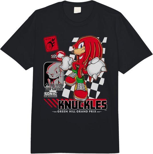 Sonic The Hedgehog Knuckles No Time for Games Poster Comfort Colors Adult Heavyweight T-Shirt