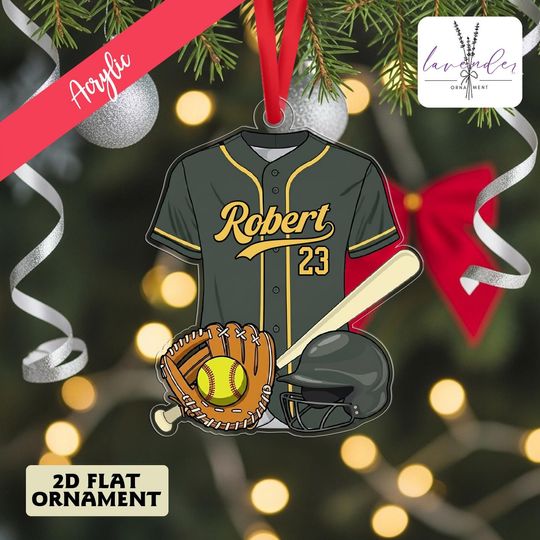 Discover Personalized Baseball Christmas Ornament: Acrylic Name Gift