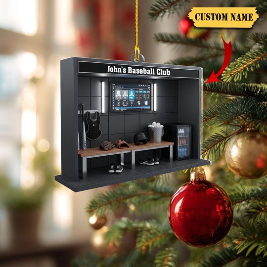 Discover Personalized Baseball Club Ornament  Custom Name 2D Flat Acrylic Christmas Decoration for Players, Coaches & Sports Fans 2025