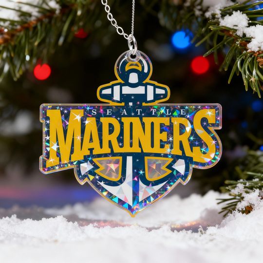 Discover Holographic Seattle Mariners Ornament, MLB Baseball Fan Gift