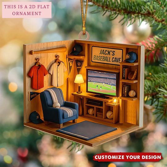 Discover Personalized Baseball Ornament, Baseball Player Gift, Custom Sports Flat Acrylic Ornament, Baseball Christmas Ornament, Baseball Lover Gift