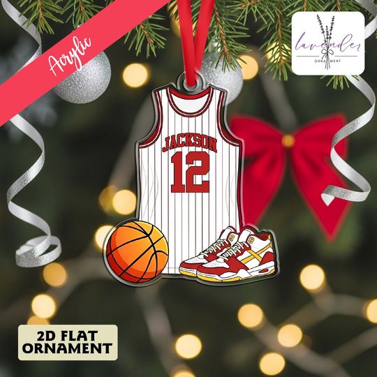 Discover Custom Name Basketball Acrylic Ornament, Basketball Keepsake Acrylic Ornaments, Personalized Basketball Christmas Acrylic Ornament,Gift Idea