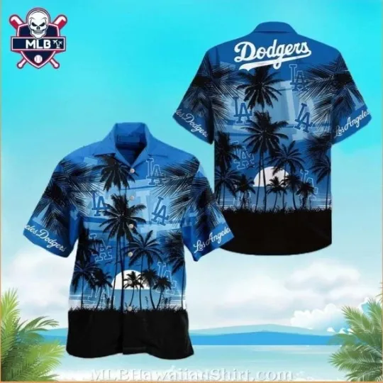 LA Dodgers Baseball Sunset Aloha Hawaiian Shirt
