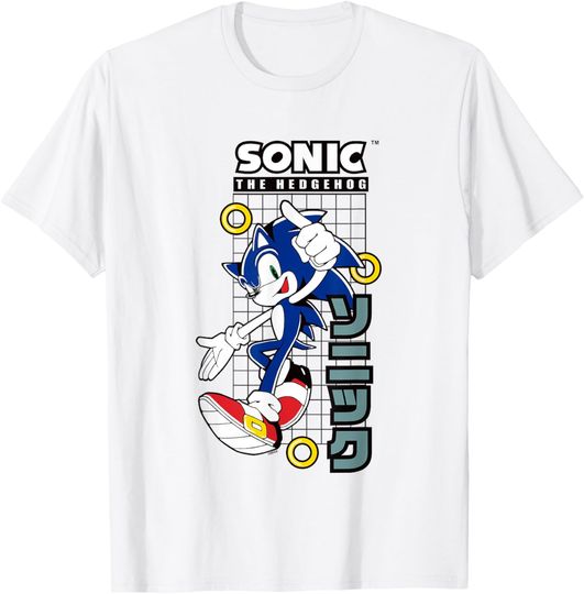 Discover Sonic The Hedgehog Vintage Kanji Action Poster T-Shirt