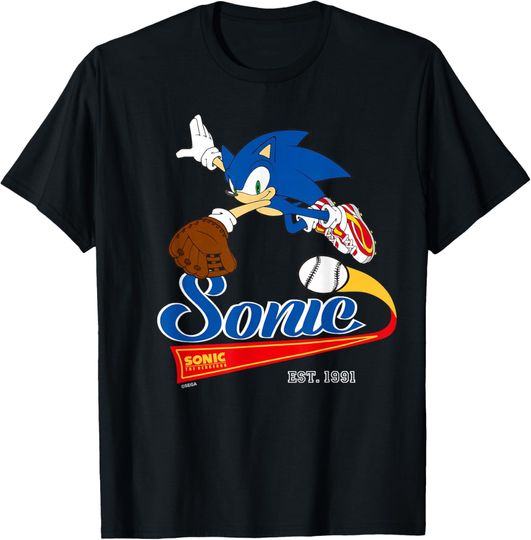 Discover Sonic The Hedgehog - Sonic Baseball Est. 1991 T-Shirt