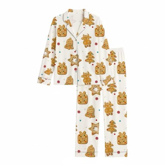 Discover Gingerbread Christmas Tree Pajama Set, Gingerbread Man & Candy Loungewear, Mommy and Me Pjs, Matching PJst, Gift for Her PSJ1185