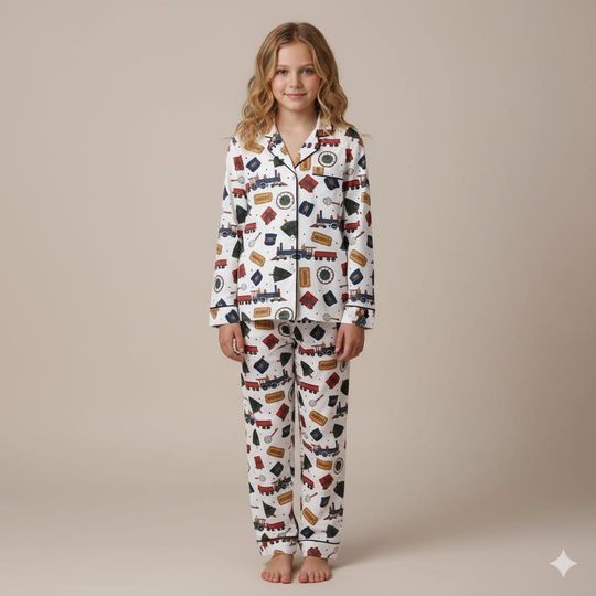 Discover Polar Express Family Christmas Pajama Set, Vintage Holiday Sleepwear, Cozy Winter Lounge Outfit, Retro Festive PJs for Family PSJ1120