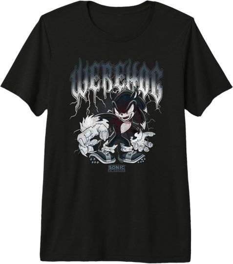 Discover Sonic The Hedgehog Halloween Werehog Distressed Poster Premium Tri-Blend T-Shirt