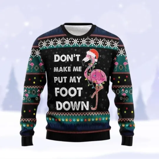 Discover Pink Flamingo Christmas Sweater | Cute Ugly Xmas Sweater for Animal Lovers
