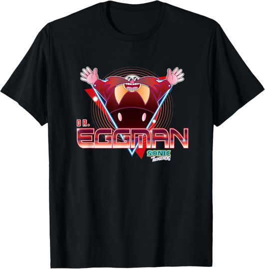 Discover Sonic The Hedgehog Dr. Eggman Retro Neon Logo T-Shirt