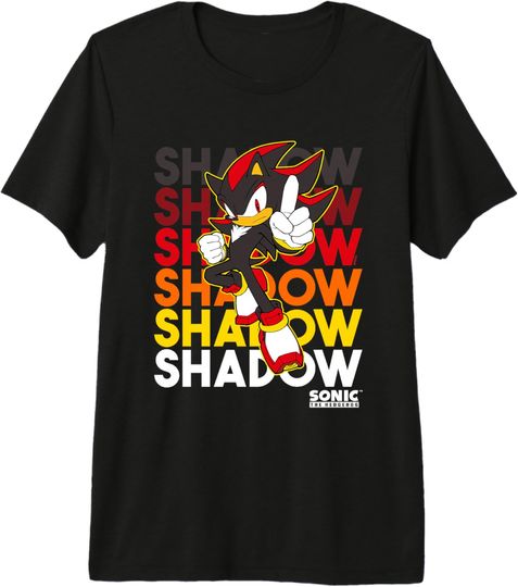 Discover Sonic The Hedgehog Shadow Stacked Text Cool Logo Premium Tri-blend T-Shirt
