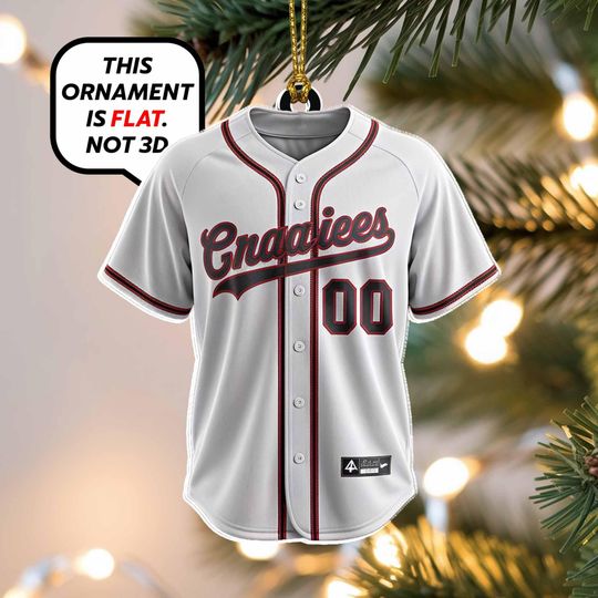 Discover Baseball Jersey Christmas Ornament 2025 Tree Hanging Decor Flat 2D Acrylic Custom Ornament with Sports Team Gift for Baseball Players & Fans
