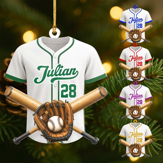 Discover 2D Flat Acrylic Personalized Baseball Ornament, Baseball Christmas Ornament, Baseball Team Keepsake, Baseball Team Gift, Christmas Gifts