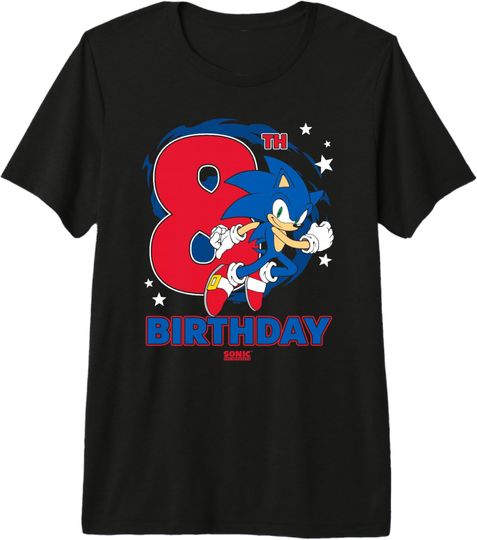 Discover Sonic The Hedgehog Epic Sonic 8th Birthday Big Chest Logo Premium Tri-blend T-Shirt