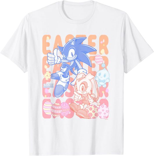 Discover Sonic The Hedgehog Easter Sonic Cream Pastel Color Logo T-Shirt