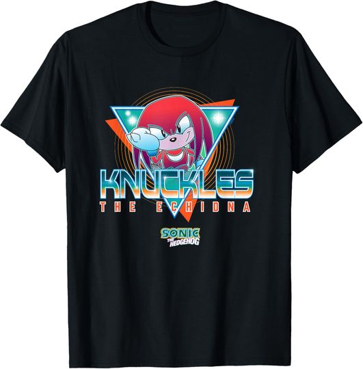 Discover Sonic The Hedgehog Knuckles The Echidna Retro Neon Logo T-Shirt