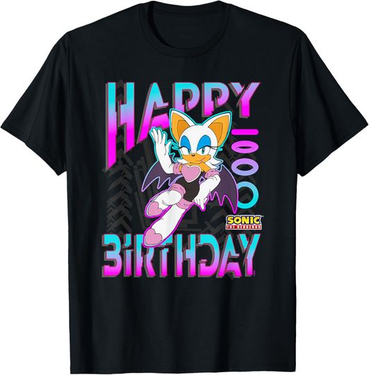 Discover Sonic The Hedgehog Happy Birthday Rogue Grid Chest Poster T-Shirt