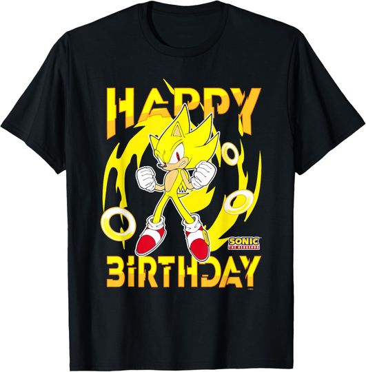Discover Sonic The Hedgehog Happy Birthday Super Sonic Chest Poster T-Shirt