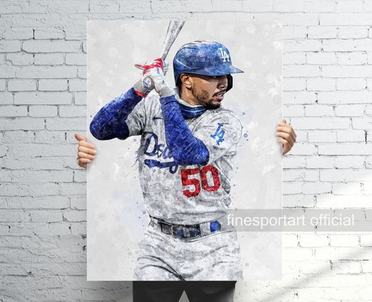 Discover Mookie Betts Los Angeles Poster, Canvas, Baseball print, Sports wall art, Man Cave, Gift, Kids Room Decor