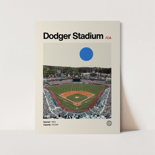 Discover Dodger Stadium Poster, Dodgers Poster, Minimalist, Helvetica, Mid-Century Modern, Baseball Art,  Baseball Stadium Poster, LA Dodgers stadium
