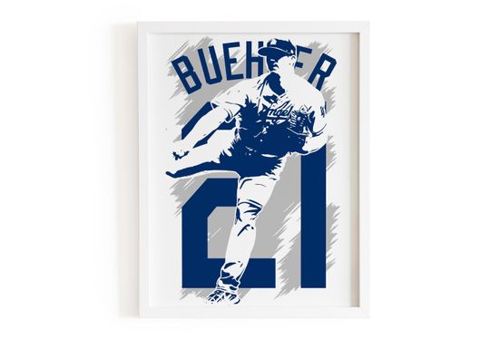 Discover Walker Buehler Poster: Los Angeles Dodgers Baseball Art