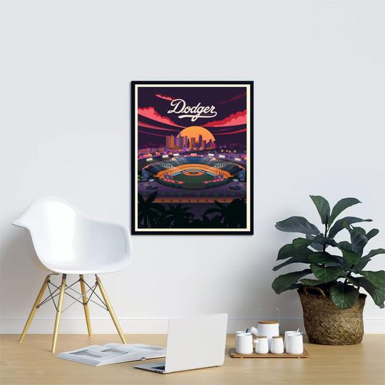 Discover LA Dodgers Poster, Los Angeles Dodger Stadium Print, Modern Baseball Poster, Sports Bedroom Wall Art, Minimalist Home Decor, Birthday Gifts