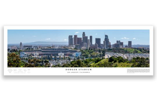 Discover Dodger Stadium Panoramic Poster: Los Angeles Skyline Wall Art