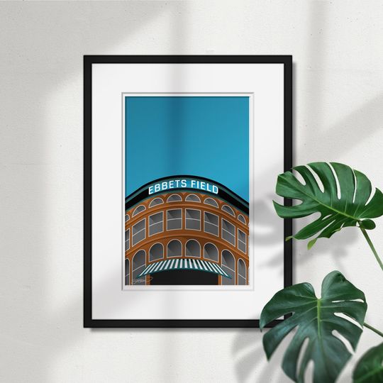 Discover Minimalist Ebbets Field Poster Print - Los Angeles Dodgers Stadium Poster Print- Sports Fathers Day Gift