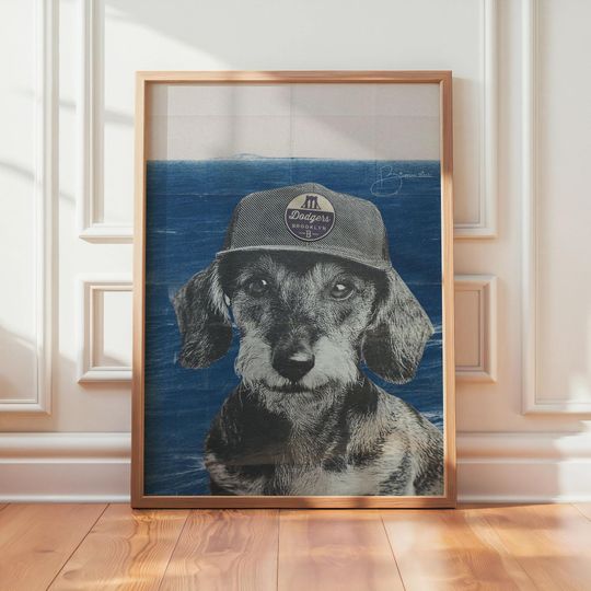 Discover Brooklyn Dodgers Inspired Art Print | "Dodger Dawg"