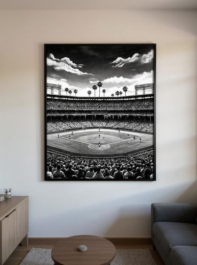 Discover Dodger Stadium Poster, Los Angeles Dodgers Poster Print, MLB Stadium Poster, Sports Poster, Mid Century Modern, Baseball Fan Gift Print