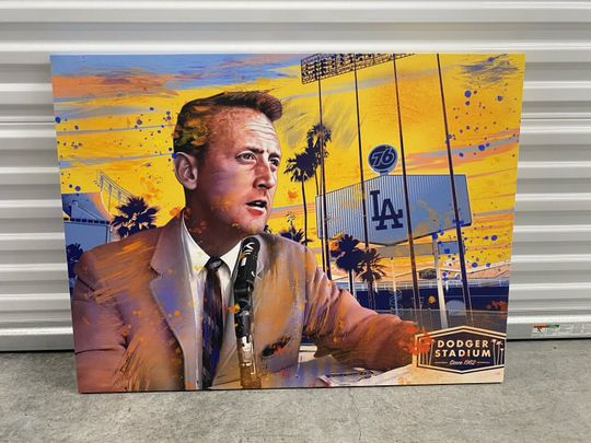 Discover Vin Scully Dodgers Icon legend announce custom canvas art print wall decoration