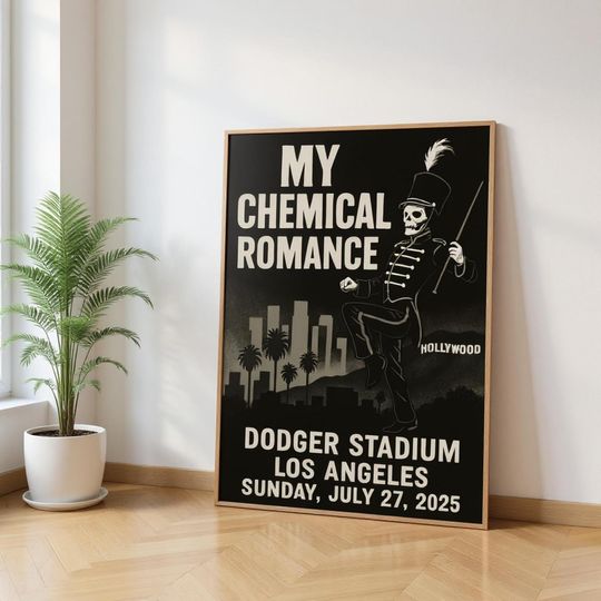 My Chemical Romance LA 2 Poster: Hand-Drawn MCR 2025 Tour Print
