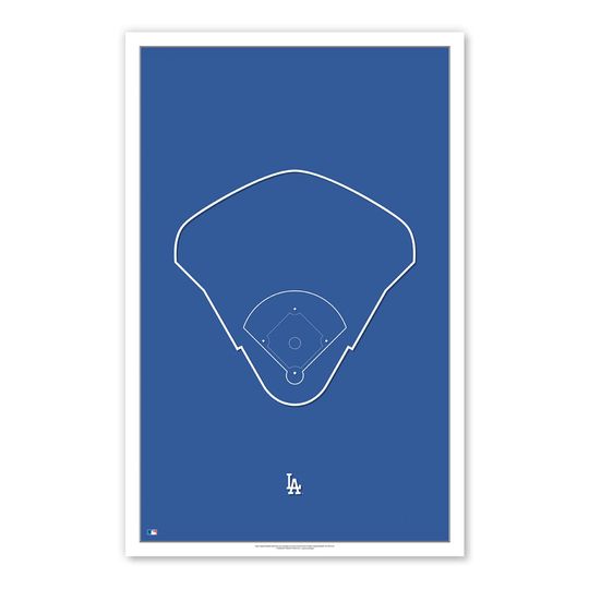 Outline Dodger Stadium - Los Angeles Dodgers Art Poster Print by S. Pres ton