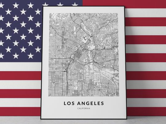 Discover Los Angeles Map Art Print: LA City Map Poster (Digital Download)