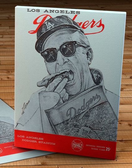 1962 Vintage Los Angeles Dodgers Program - Hot Dog - Canvas Gallery Wrap