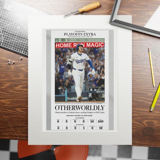 Discover Shohei Ohtani 2025 NLCS Win Newspaper Print: LA Dodgers Baseball