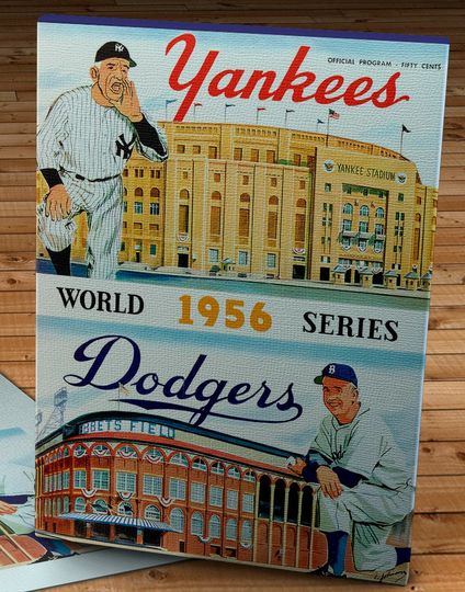 1956 Vintage Brooklyn Dodgers vs New York Yankees - Yankees home program - World Series Program - Canvas Gallery Wrap