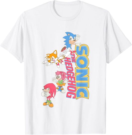 Discover Sonic The Hedgehog Sonic & Friends Cute Retro Group Shot T-Shirt