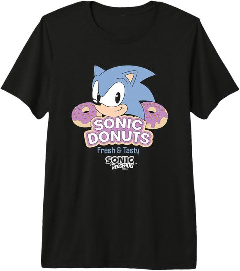 Discover Sonic The Hedgehog Sonic Donuts Fresh & Tasty Vintage Ad Premium Tri-blend T-Shirt