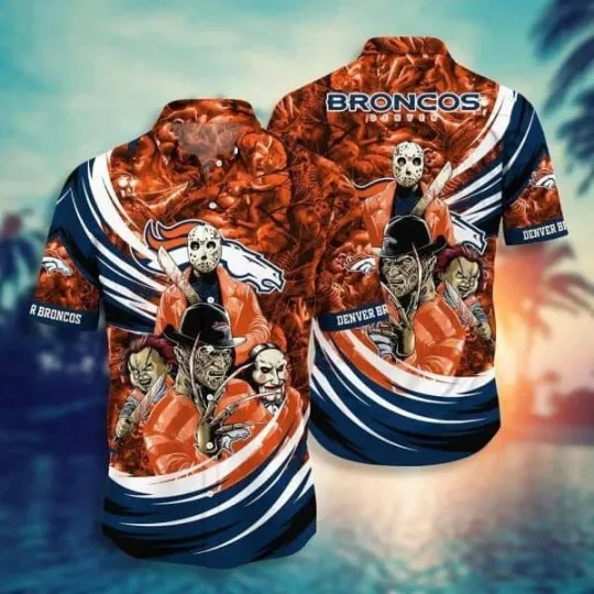 Discover Denver Broncos Halloween Orange Hawaiian Shirt