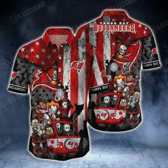 Tampa Bay Buccaneers Red Halloween Hawaiian Shirt