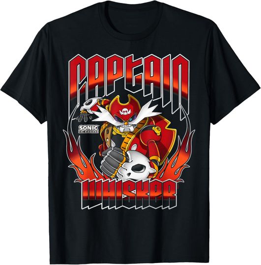 Discover Sonic The Hedgehog Halloween Captain Whisker Fiery Logo T-Shirt