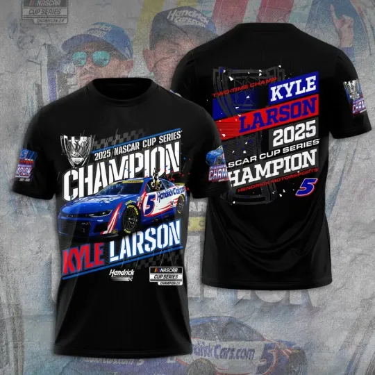 Discover Larson 2025 NASCAR Cup Series Champion 3D Shirt