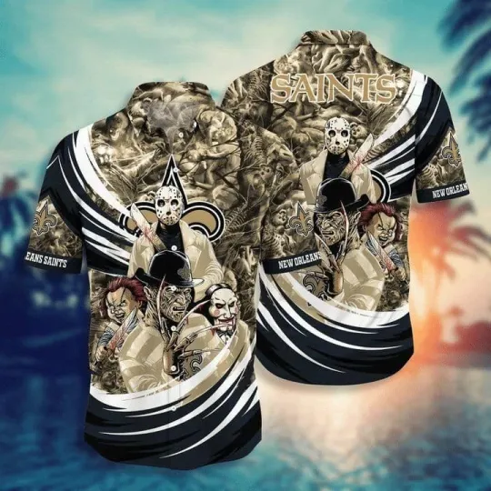 New Orleans Saints Horror Night Halloween Hawaiian Shirt