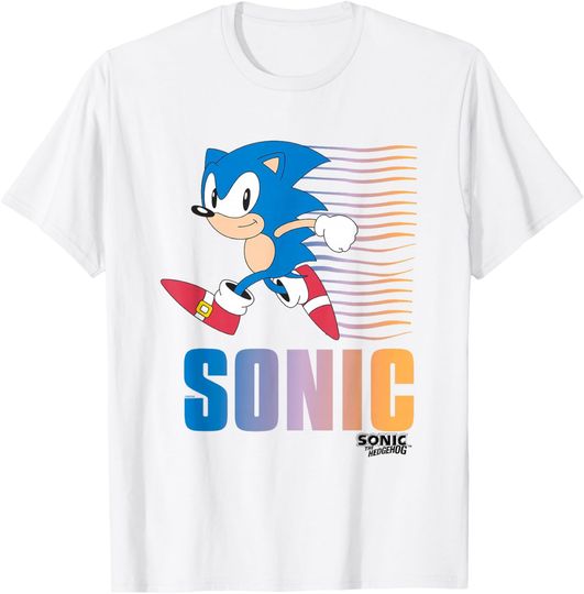 Discover Sonic The Hedgehog Colorful Dash Run Vintage Shot T-Shirt