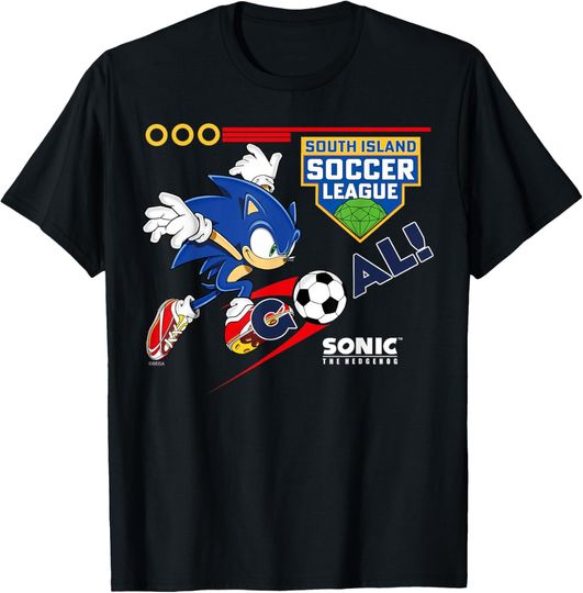 Discover Sonic The Hedgehog - South Island Soccer League T-Shirt