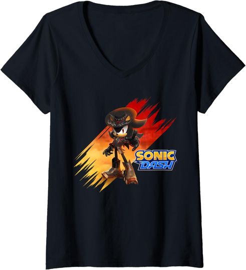 Discover Womens Sonic Dash - Outlaw Shadow V-Neck T-Shirt