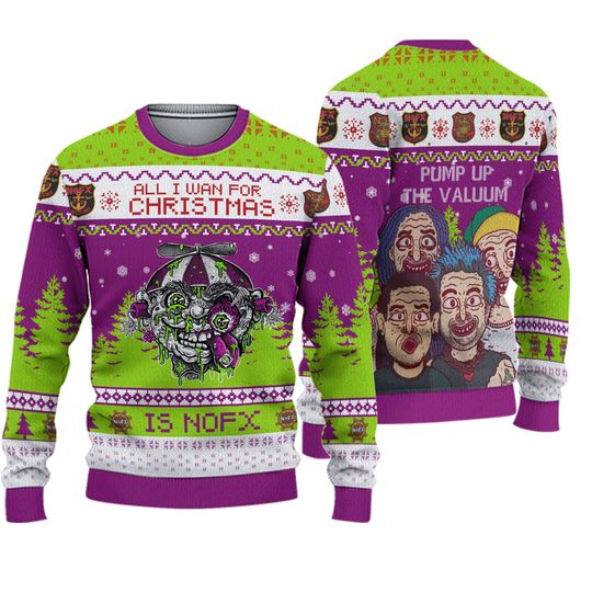 Nofx Pump Up The Valuum Ugly Christmas Sweater Chirstmas Gifts 2024 Xmas