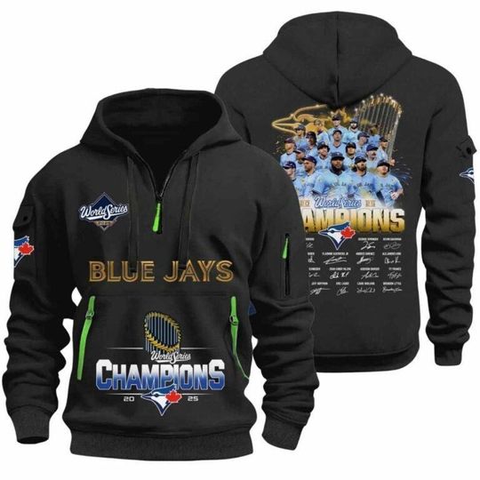 Blue Jays World Series 2025 Signature Print Quarter Zip Hoodie