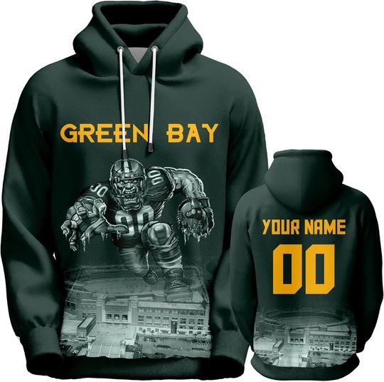 Discover Custom Football Hoodies Personalized 3D Green Bay Sweatshirts